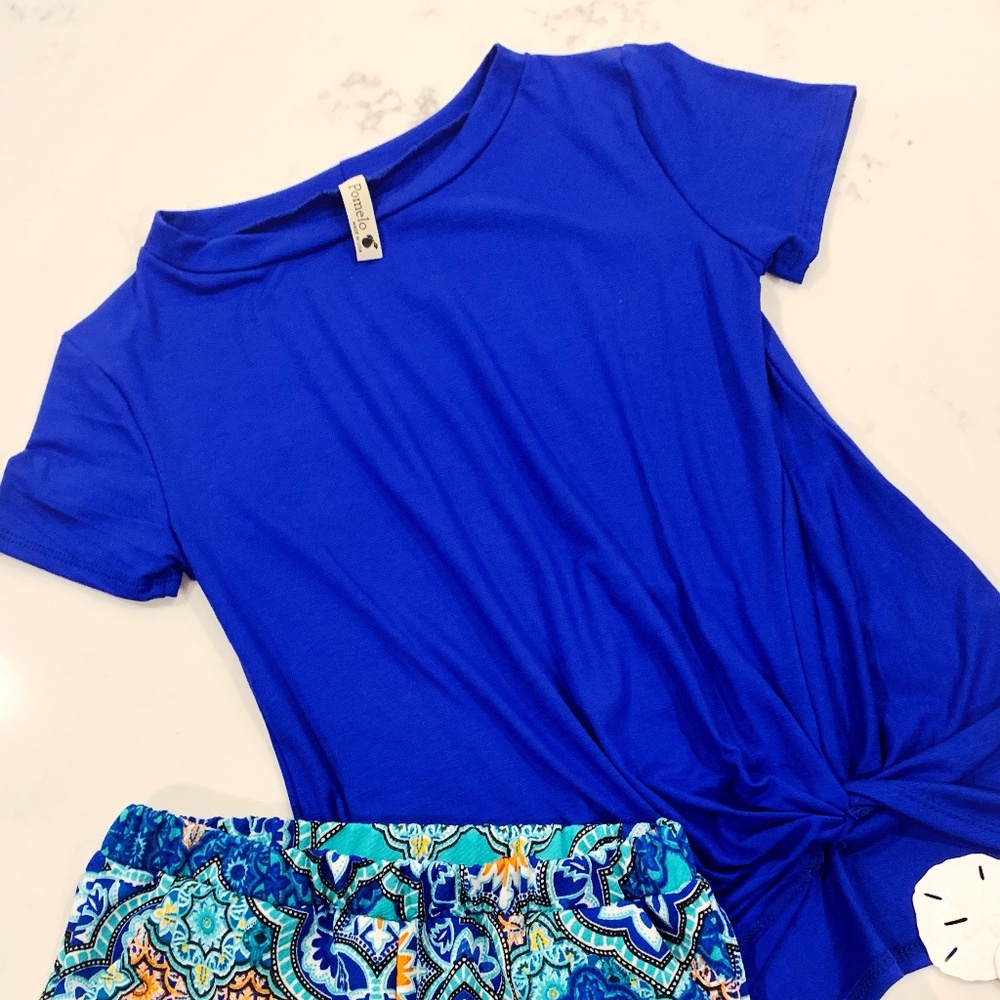 Front Twist Top in Royal